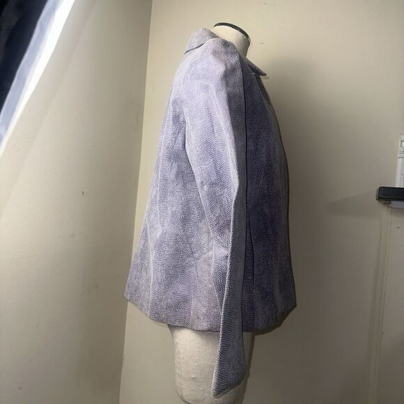 Colebrook & Co. Women's Purple Snake Print Leather Jacket Size Large - Picture 8 of 13